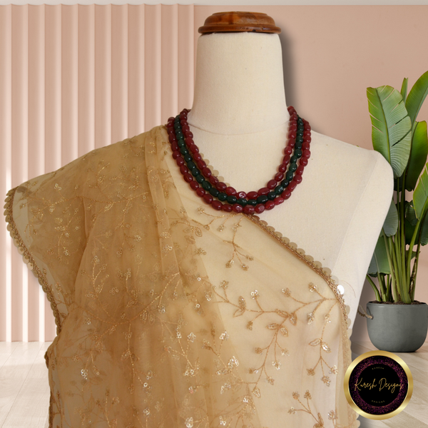 Gold Sequined/Embroided Net Dupattas