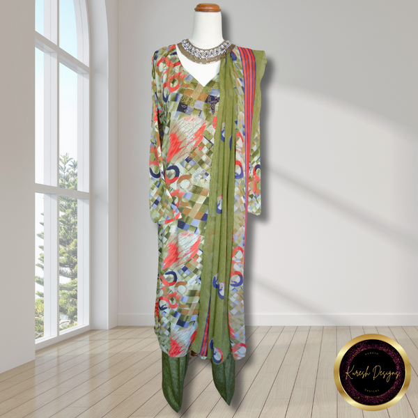Crepe Salwar Suit with Dupatta