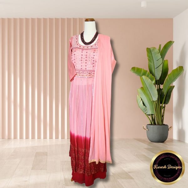 Naira cut dress with palazzo pants.