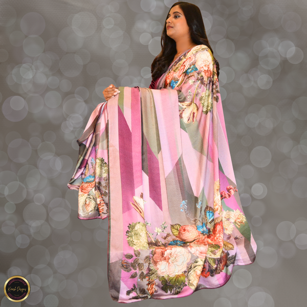 Pastel sequined Saree